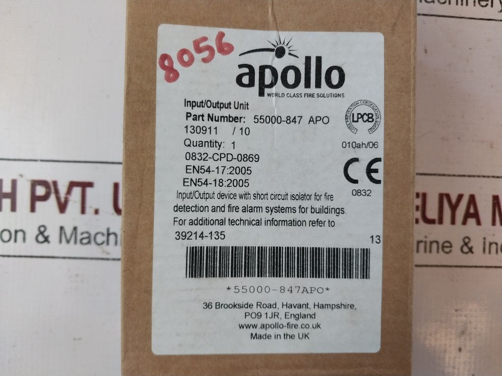 Apollo 55000-847 Apo Input/Output Unit With Isolator 17-28V Dc 0832-cpd-0869