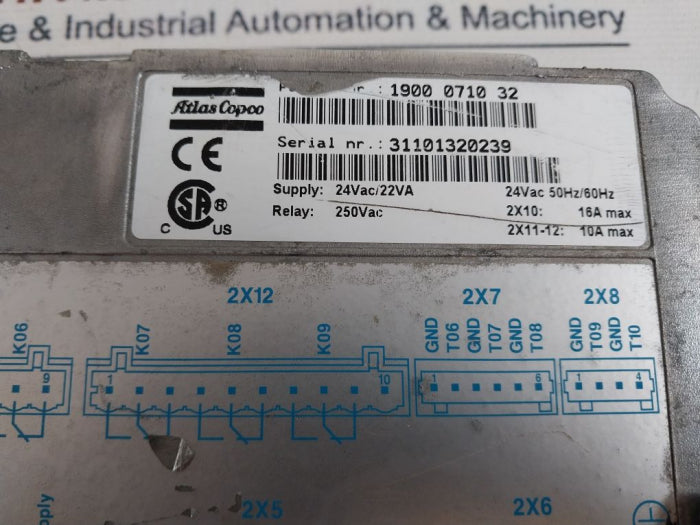 Atlas Copco 1900 0710 32 Elektronikon Compressor Controller 24Vac/22Va 250Vac