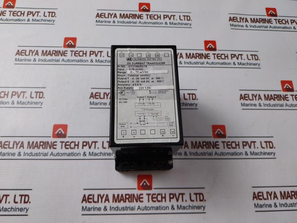 Automatic Electric Dc Current Transducer 0-75 Mvdc