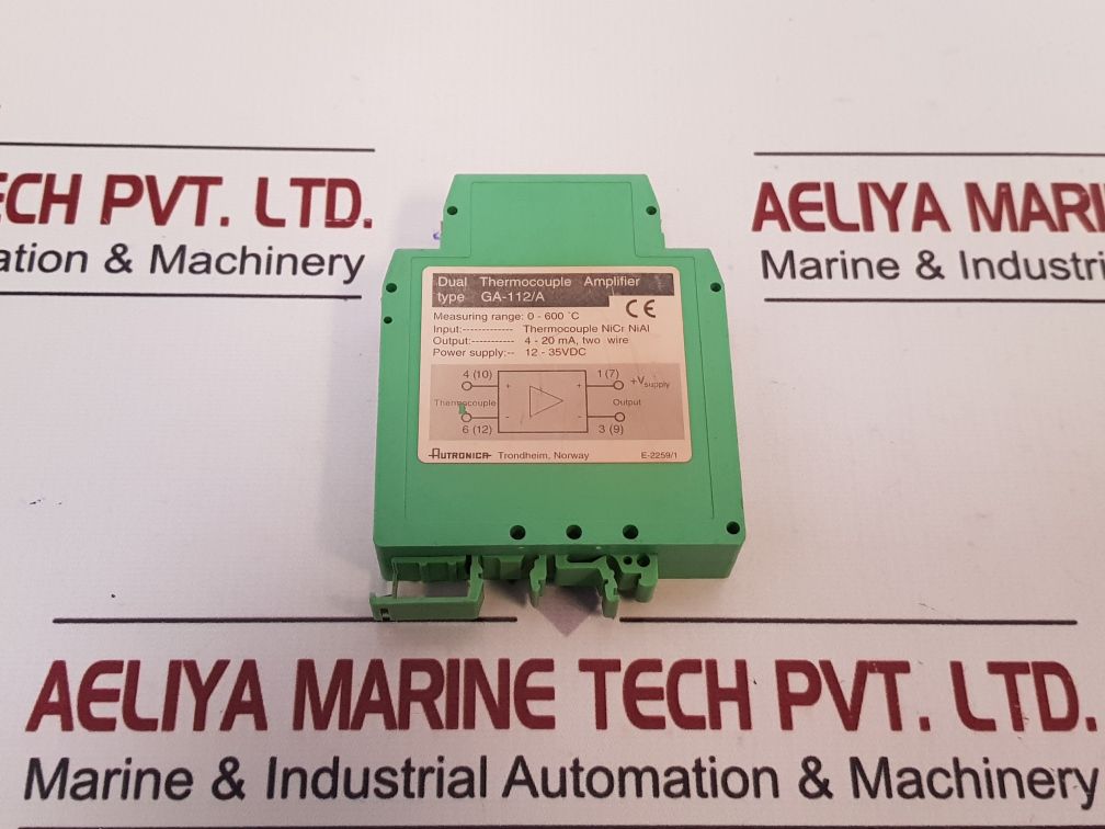Autronica Ga-112/A Dual Thermocouple Amplifier 12-35 Vdc