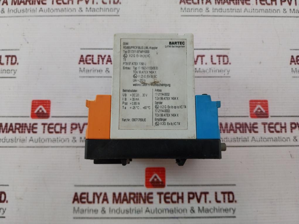 Bartec 07-7311-97Wp/6000 Rs485/Profibus Fiber Optic Coupler