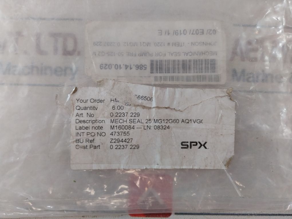 Burgmann Mg 12/25-z Mechanical Seal For Pump 1220 Mq1