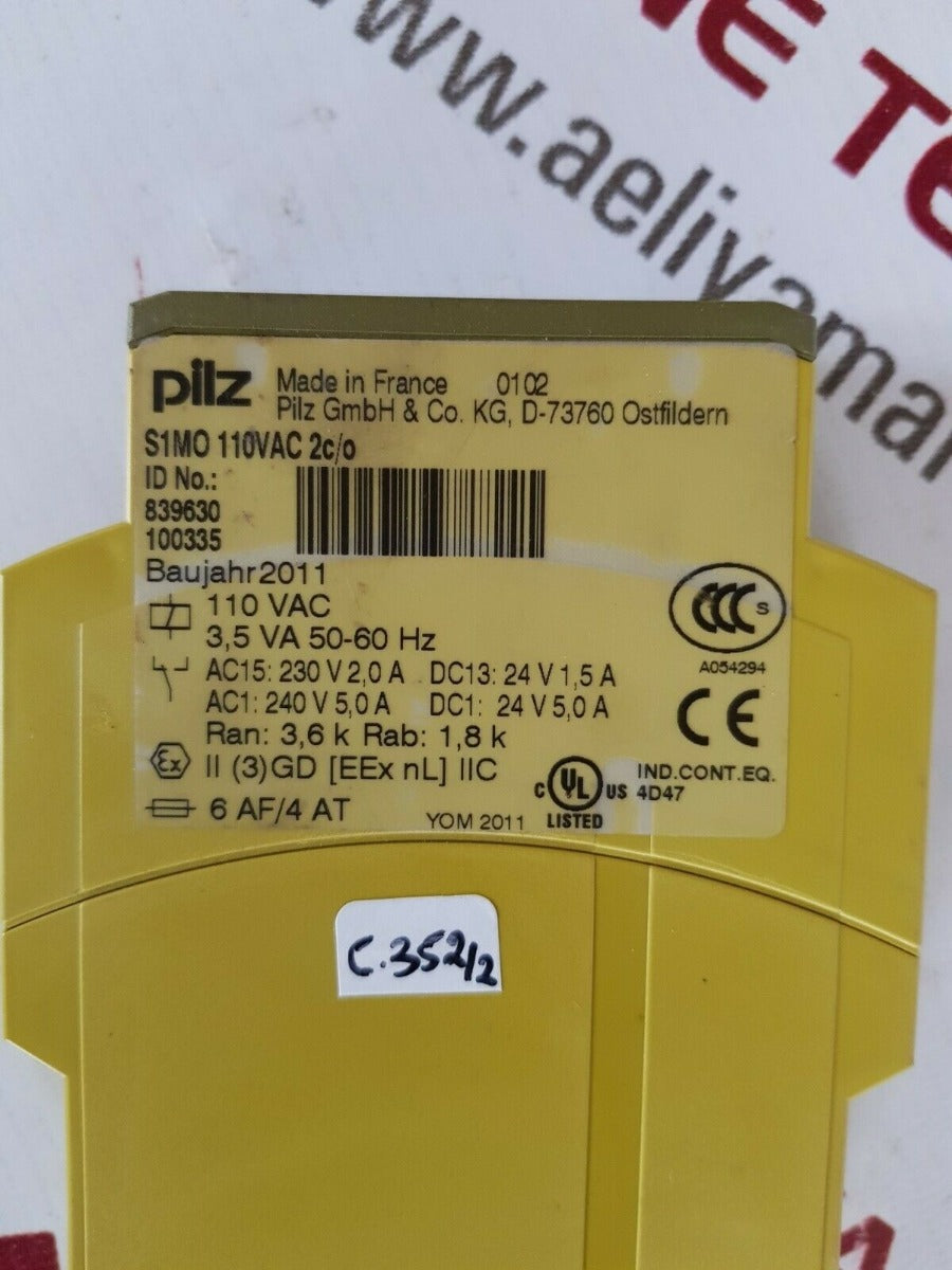 Pilz Safety Relay Pnoz X9 7S20 Motor Protection Relay 120Vac