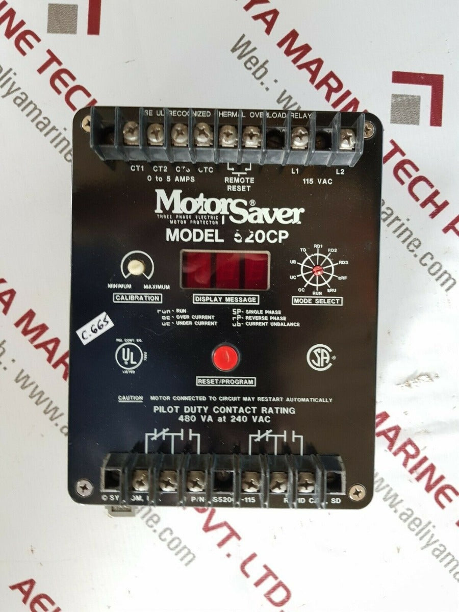 Symcom 520cp-115 motor saver 3phase electric motor protector