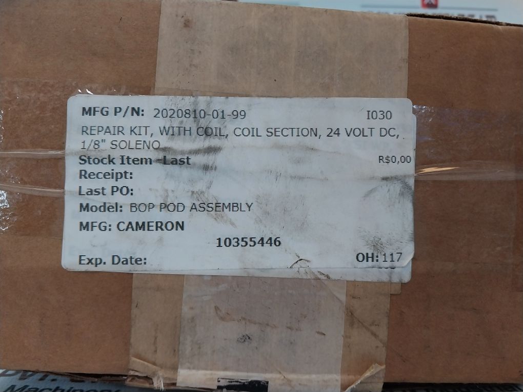 Cameron 2020810-01-99 Pressure Solenoid Valve Coil Repair Kit Rev.09