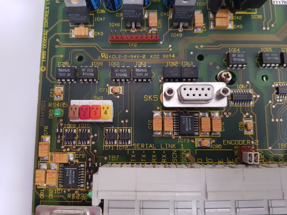 Cegelec 20X4454A1L Sigma Customer I/O Panel Gds1004-4002