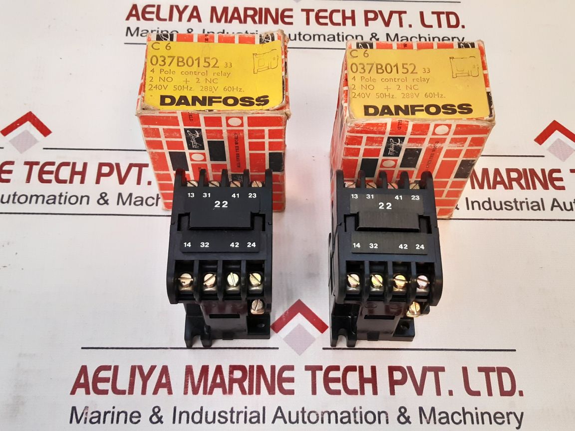 Danfoss C6 4 Pole Control Relay 240V 50Hz 288V 60Hz