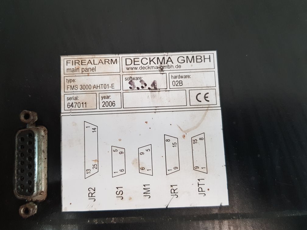 Deckma Fms 3000 Aht01-e Fire Alarm System Main Panel 3.3.1