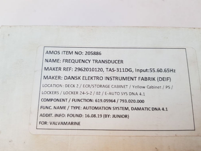 Deif Tas-311Dg Control Panel Signal Transmitter