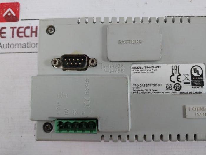 Delta Tp04g-as2 Text Panel Human Machine Interface 24vdc 3.5w (No Battery)