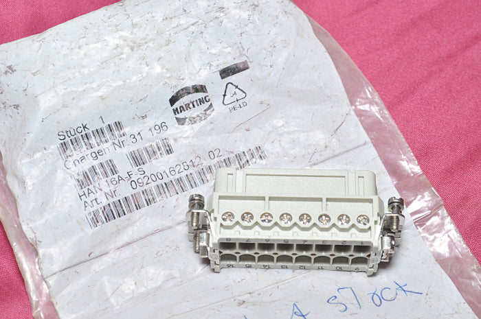 Harting han 16a-f industrial connector