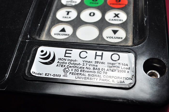 Federal signal corporation echo intercom ez1 gm3