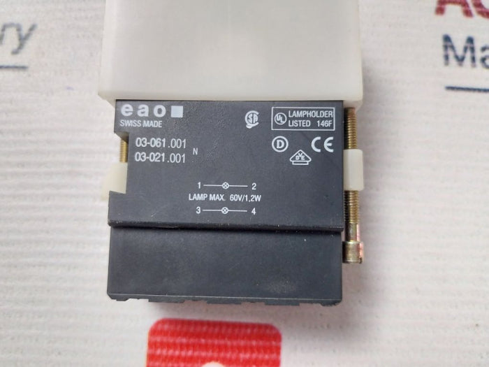 Eao 03-061.001 Red Lamp Holder Unit 60V/1,2W