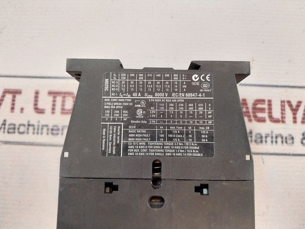 Eaton Dilm25-10 Contactor Moeller Series 3 Pole Break 250v Dc