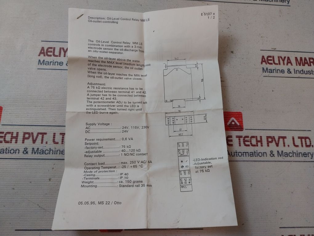 Eh-technik Mm Ls 230 Oil-level Control Relay 230V Ac