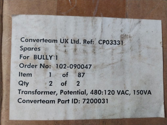 Electromagnetic 460-480 potential transformer 720003-1