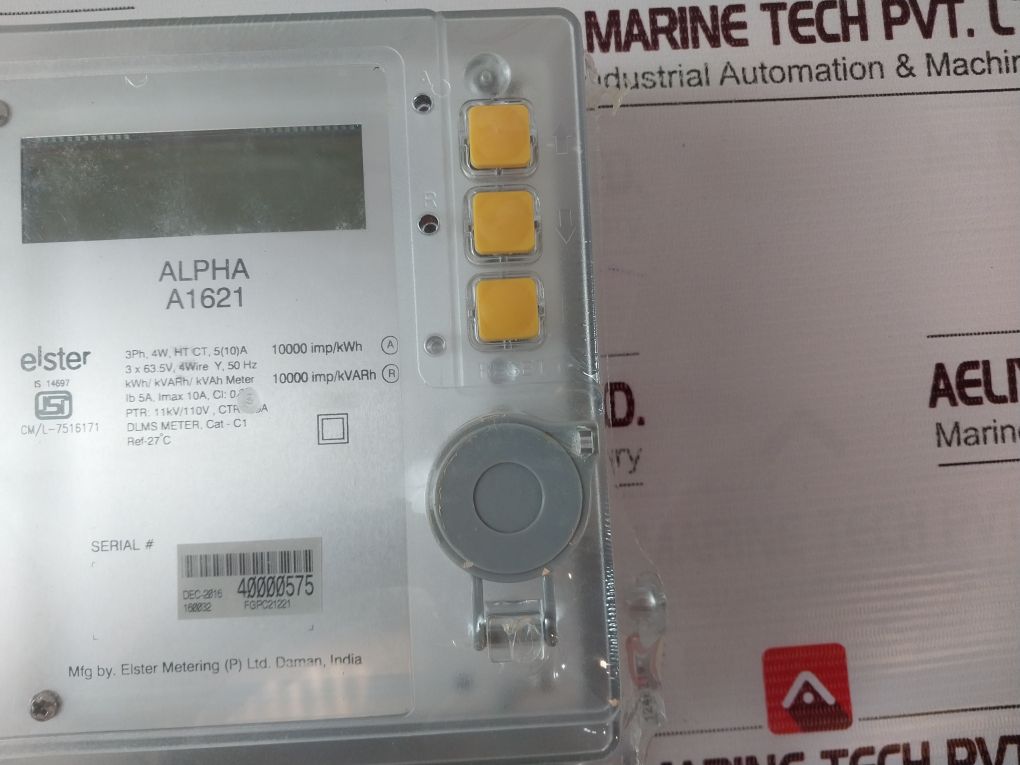 Elster Alpha A1621 Kwh/Kvarh/Kvah Meter, 3Ph, 4W, Ht Ct, 5(10)A