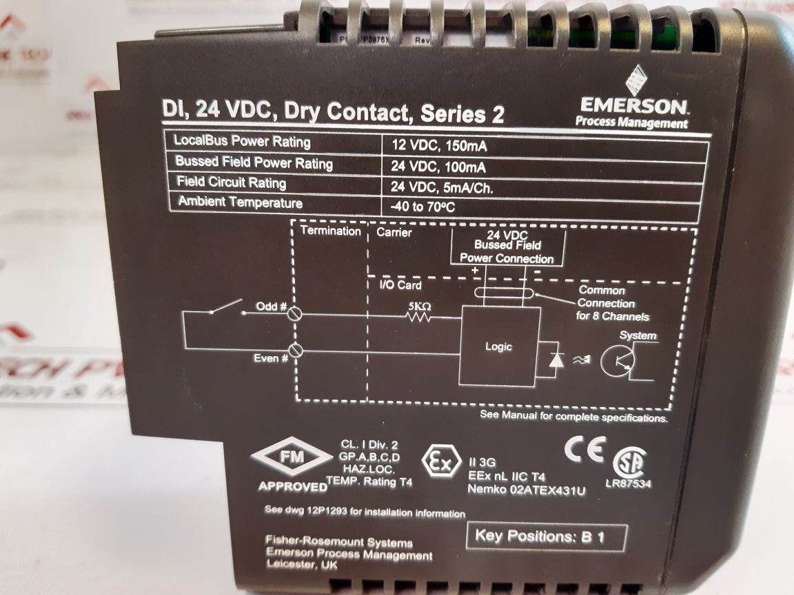 Emerson 12P2535X052 Discrete Input Module Rev F 12 Vdc 150 Ma Kj3201X1-ba1