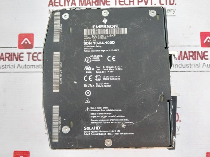 Emerson Sdn 10-24-100d Power Supply, Ac 100-240v 3a 50/60hz E61379