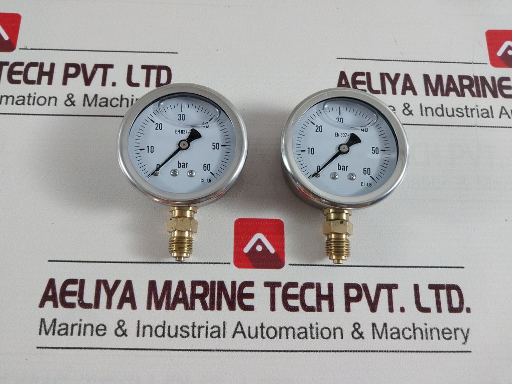 En 837-1 Pressure Gauge Cl. 1.6 0-60 Bar 1/4" Bsp