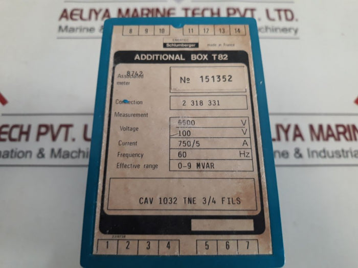 Enertec Cav 1032 Tne 3/4 Files Additional Box T82 750/5A 6600V 100V