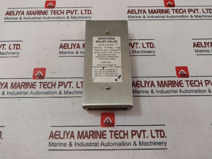 Expo Technologies Rlv25/Ss/Fs Minipurge Relief Valve 10 Mbarg 4" Wg