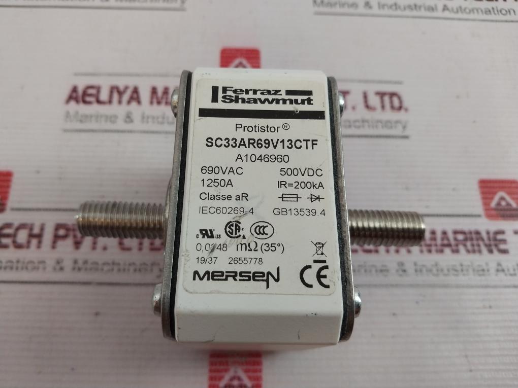 Ferraz Shawmut Sc33Ar69V13Ctf Protistor Fuse 1250A Gb13539.4