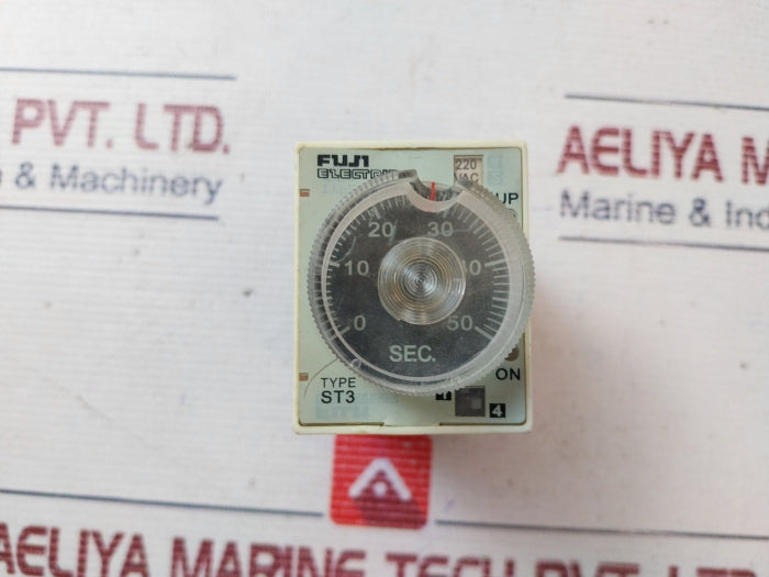 Fuji Electric St3P A-c Multi-range Super Timer With Base 0-50 Sec 50/60 Hz
