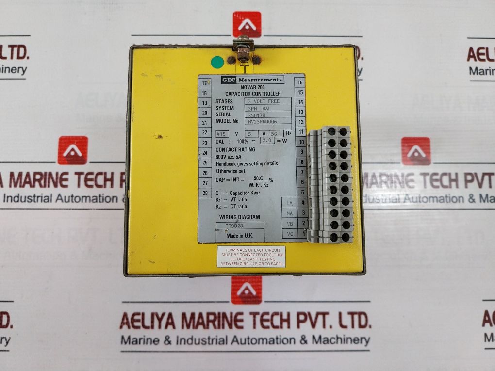 Gec Measurements Novar 200 Capacitor Controller Nv23P6D006