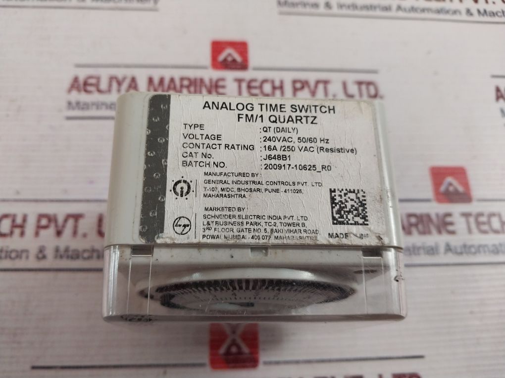 Gic J648B1 Analog Time Switch Fm/1 Quartz 240Vac, 50/60 Hz