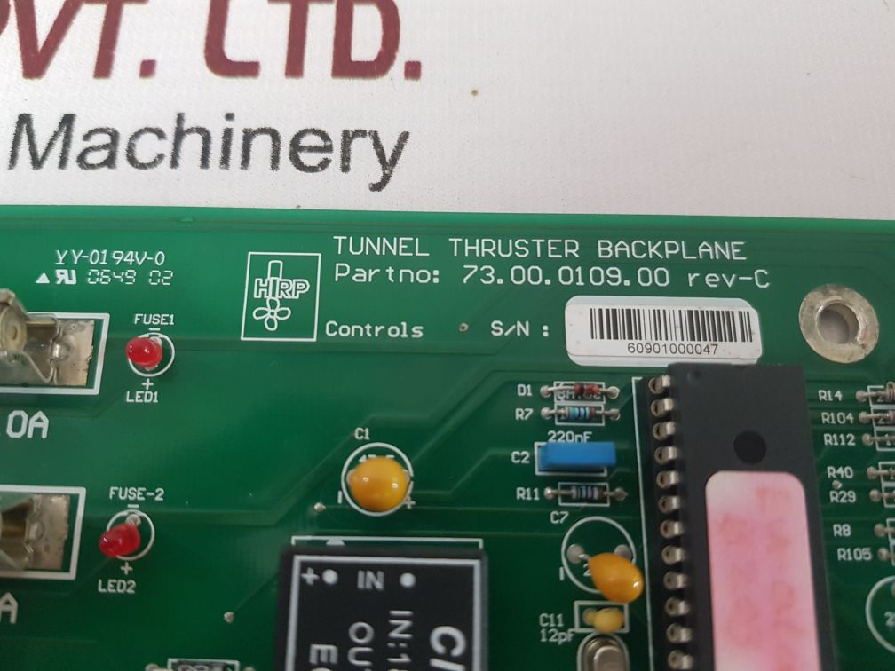 Hirp 73.00.0109.00 Rev-c Tunnel Thruster Backplane Pc Board