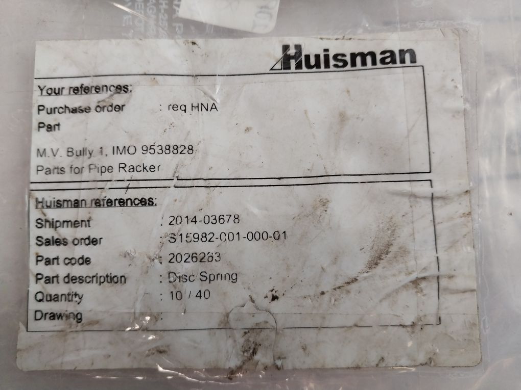 Huisman 2026263 Disc Spring Washer