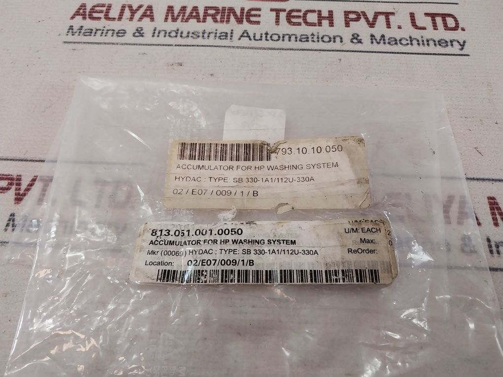 Hydac 050-1515-174-611 Integral Accumulator Hp 0.45l 16 Bar N2-gas 175 Bar