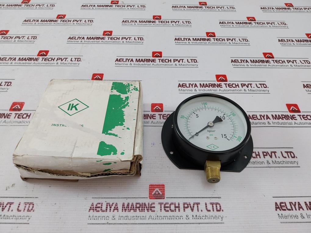 Ik Instruments 0-15 Kg/Cm2 Pressure Gauge 0-200 Psi