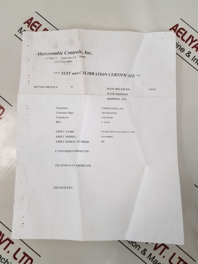 Integrated Power Systems 0018-006887 Motherboard