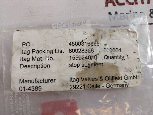 Itag 155924010 Stop Segment Valve 155924010