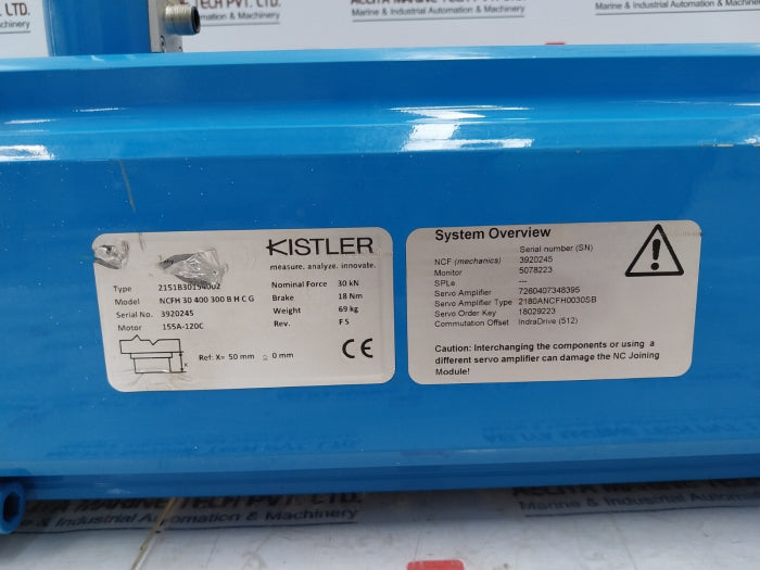 Kistler 2151B30154002 Nc Joining Module Hollow Shaft Motor 18Nm 277M1 155A-120C