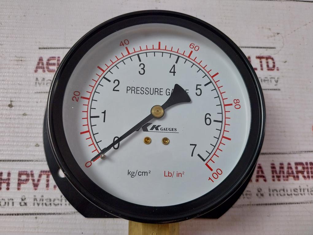 Kk Gauges 100-p-b 077 Pressure Gauge 0-7 Kg/Cm2