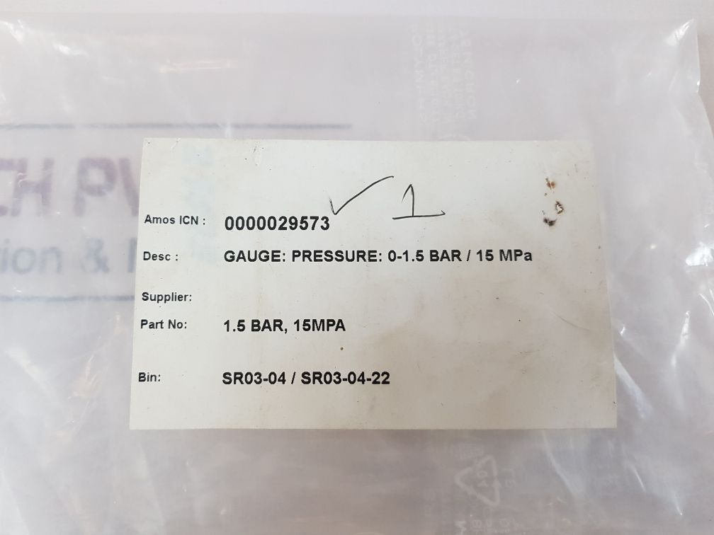 Kins Cl 1.5 Pressure Gauge