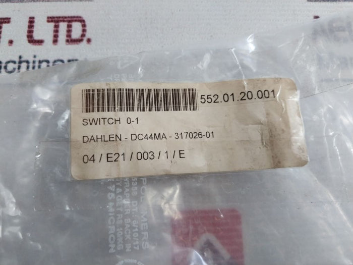 Kraus & Naimer Ch10 Control Switch 20Amp 600Vac, V