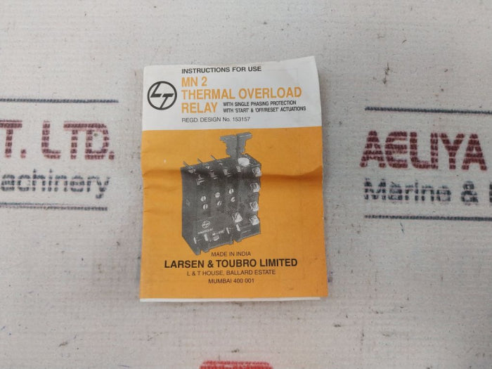 Larsen & Toubro MN2 Thermal Overload Relay 2a 660V 50Hz
