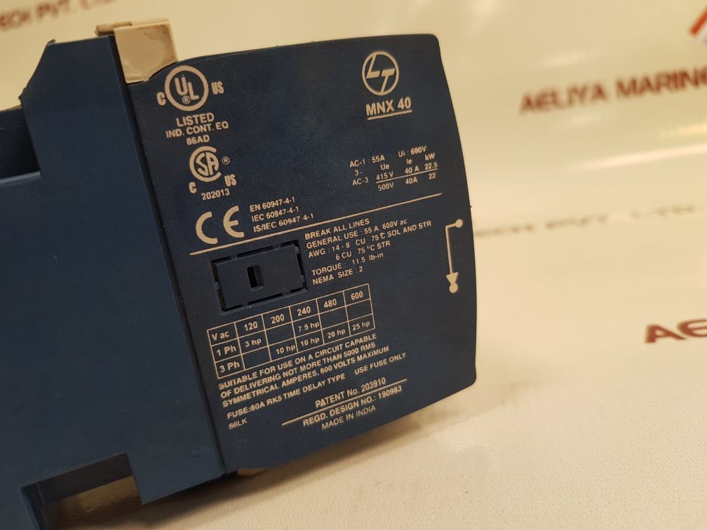 Larsen & toubro mnx 40 power contactor 203910