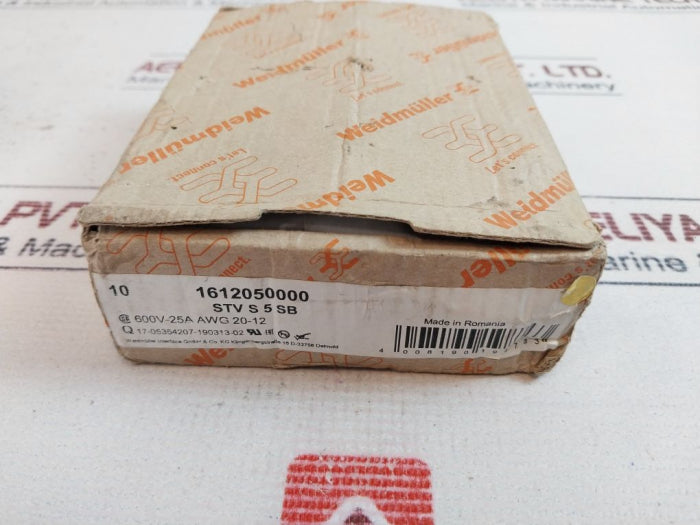 Lot of 10X Weidmuller 1612050000 PCB Terminal Block Plug 600V-25A
