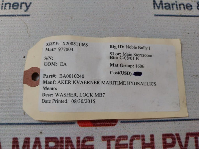 Lot Of 12X FAG MB7 Lock Washer BA0010240