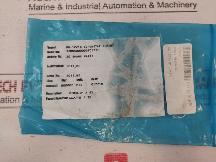 Lot Of 2X Rolls-Royce Circlip A 45 Shaft External 017710