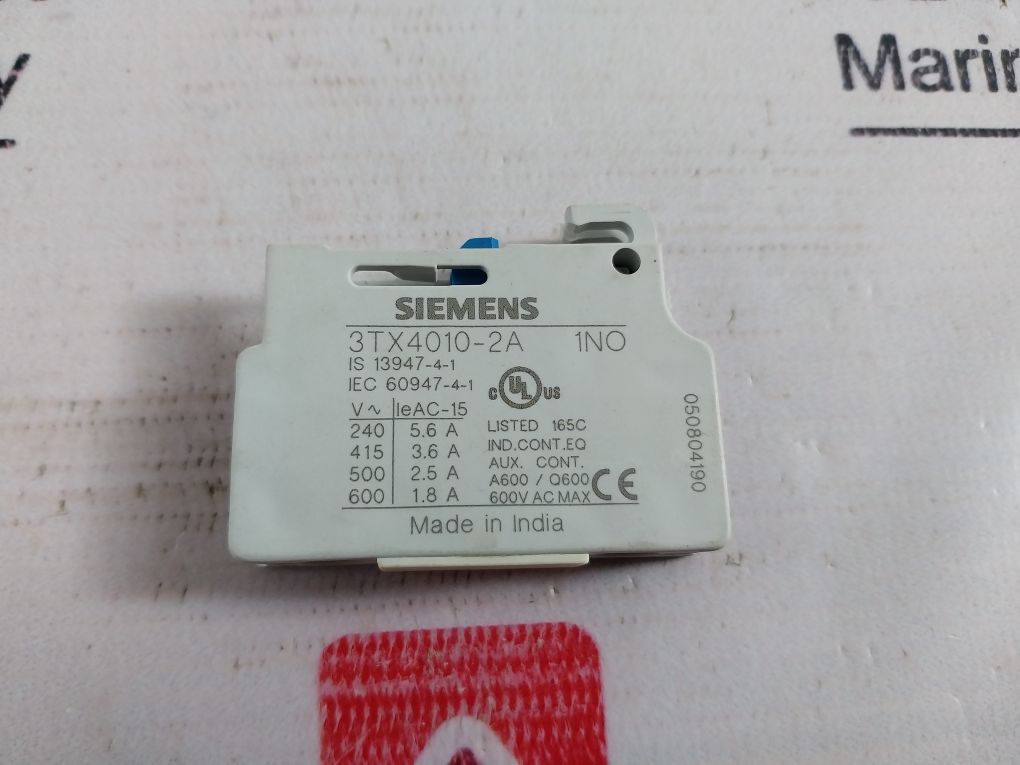 Lot Of 4X Siemens 3TX4010-2A Auxiliary Contact Block 600V AC MAX