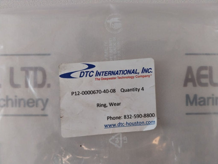 Lot of 4X DTC International P12-0000670-40-08 Wear Ring