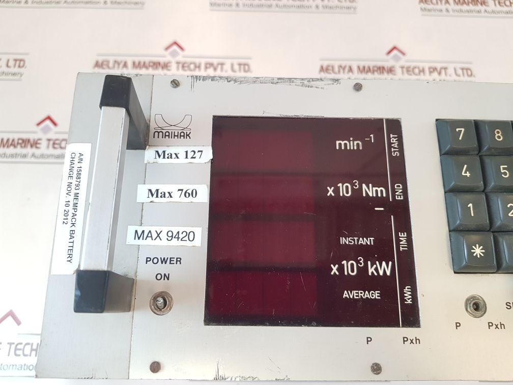 Maihak Mds 820 Torsionmeter Ship's Propeller Shaft Speed Power Measure Meter