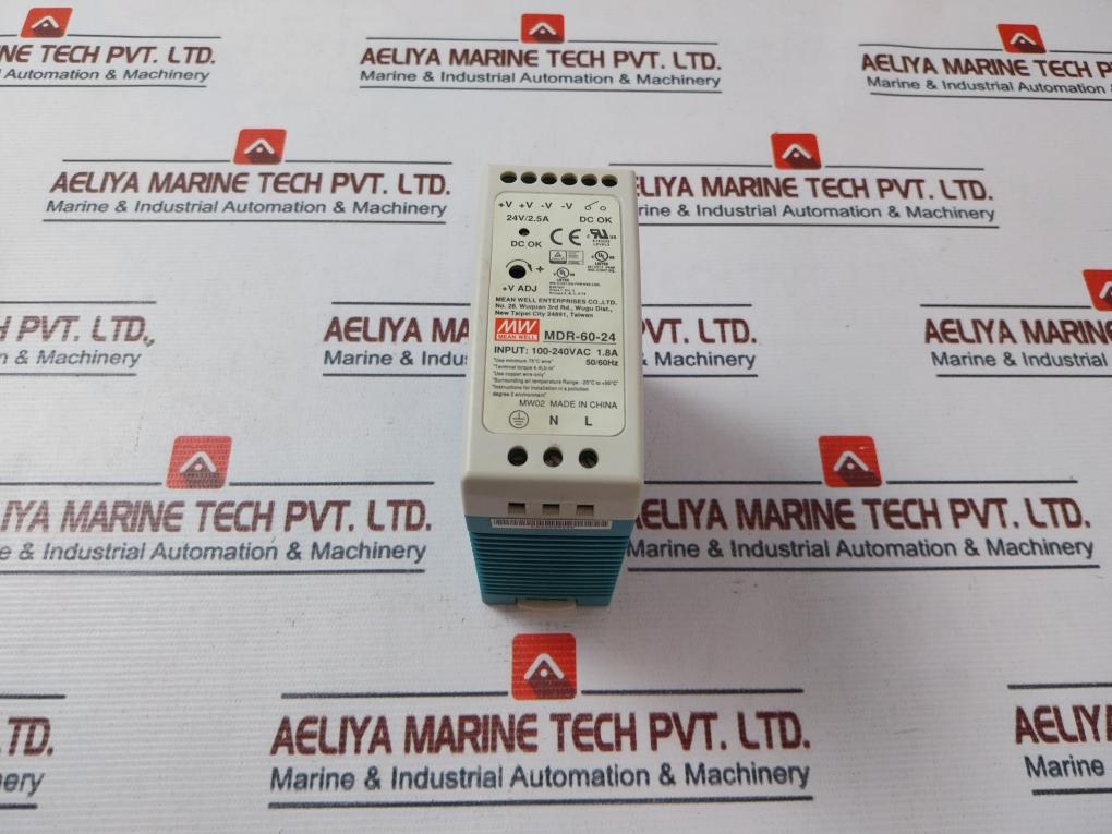 Mean Well Mdr-60-24 Power Supply 100-240Vac 1.8A 50/60Hz