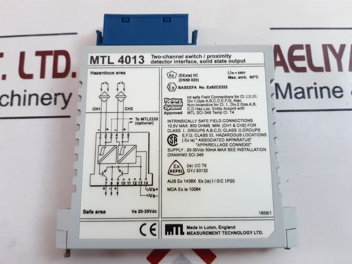 Measurement Technology Mtl4013 Two-channel Proximity Detector